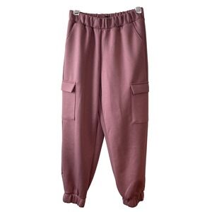 Express Cargo Jogger Women S Mauve High Rise Elastic Waist Tapered Pants New